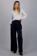 Plain Trousers with Belt