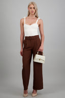 Pantalón liso cinturón