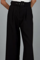 Plain Trousers with Belt