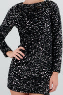 Vestido lentejuela escote espalda