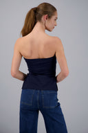 Tube top with double neckline