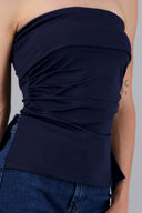 Tube top with double neckline