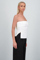 Top tubo con dobles escote