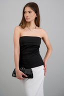 Tube top with double neckline