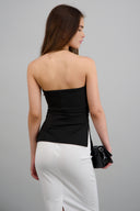 Tube top with double neckline
