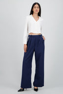 Pantalon sastre con pinza detalle contraste Hyp