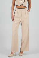 Pantalon sastre con pinza detalle contraste Hyp