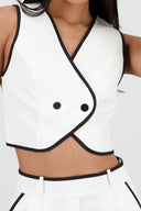 Chaleco detalle contraste cruzado 2 botones Hyp