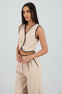 Chaleco detalle contraste cruzado 2 botones Hyp