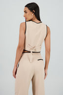 Chaleco detalle contraste cruzado 2 botones Hyp