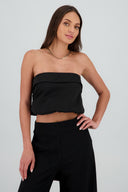 Top strapless globo detalle moño