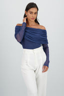 Mesh Off Shoulder Top