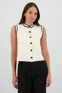 Chaleco tejido botones contrastes