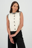 Chaleco tejido botones contrastes