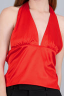 Top satinado escote espalda hypsters