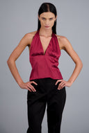 Top satinado escote espalda hypsters