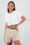 Top botones manga corta