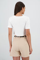 Top botones manga corta