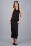 Vestido halter escote cascada