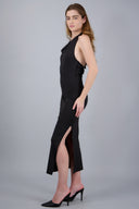 Vestido halter escote cascada