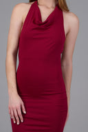 Halter maxi dress with a waterfall neckline