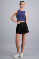 pleated skirt with wide waistband