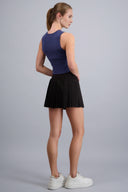 pleated skirt with wide waistband