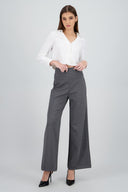 Pantalon wide leg con pretina ancha rayas