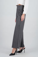 Pantalon wide leg con pretina ancha rayas