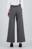 Pantalon wide leg con pretina ancha rayas