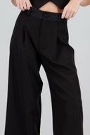 Pantalon de vestir con detalles satinados