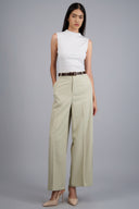 Pantalon recto sastreado con cinturon