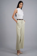 Pantalon recto sastreado con cinturon