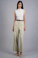 Pantalon recto sastreado con cinturon