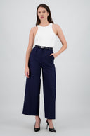 Pantalon sastre corte con cinturon hebilla