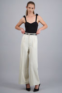 Pantalon sastre corte con cinturon hebilla