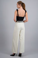 Pantalon sastre corte con cinturon hebilla