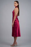High neck midi dress with back tie