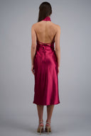 High neck midi dress with back tie
