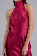 High neck midi dress with back tie