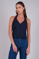 Top halter amarre estampado rayas