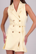 Vestido blazer con cinto tableado