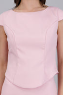 Top cuello redondo acinturado