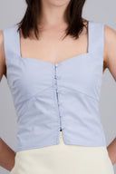 Top corto escote corazon con botones