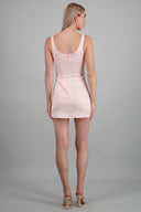 Vestido satin halter liso