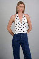 TOP SATINADO AMARRE ESPALDA POLKA DOTS HYPS
