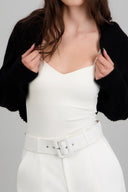 Cardigan bolero en tejido