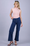 Top drapeado sin mangas