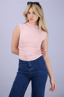 Top drapeado sin mangas