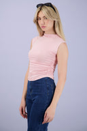 Top drapeado sin mangas